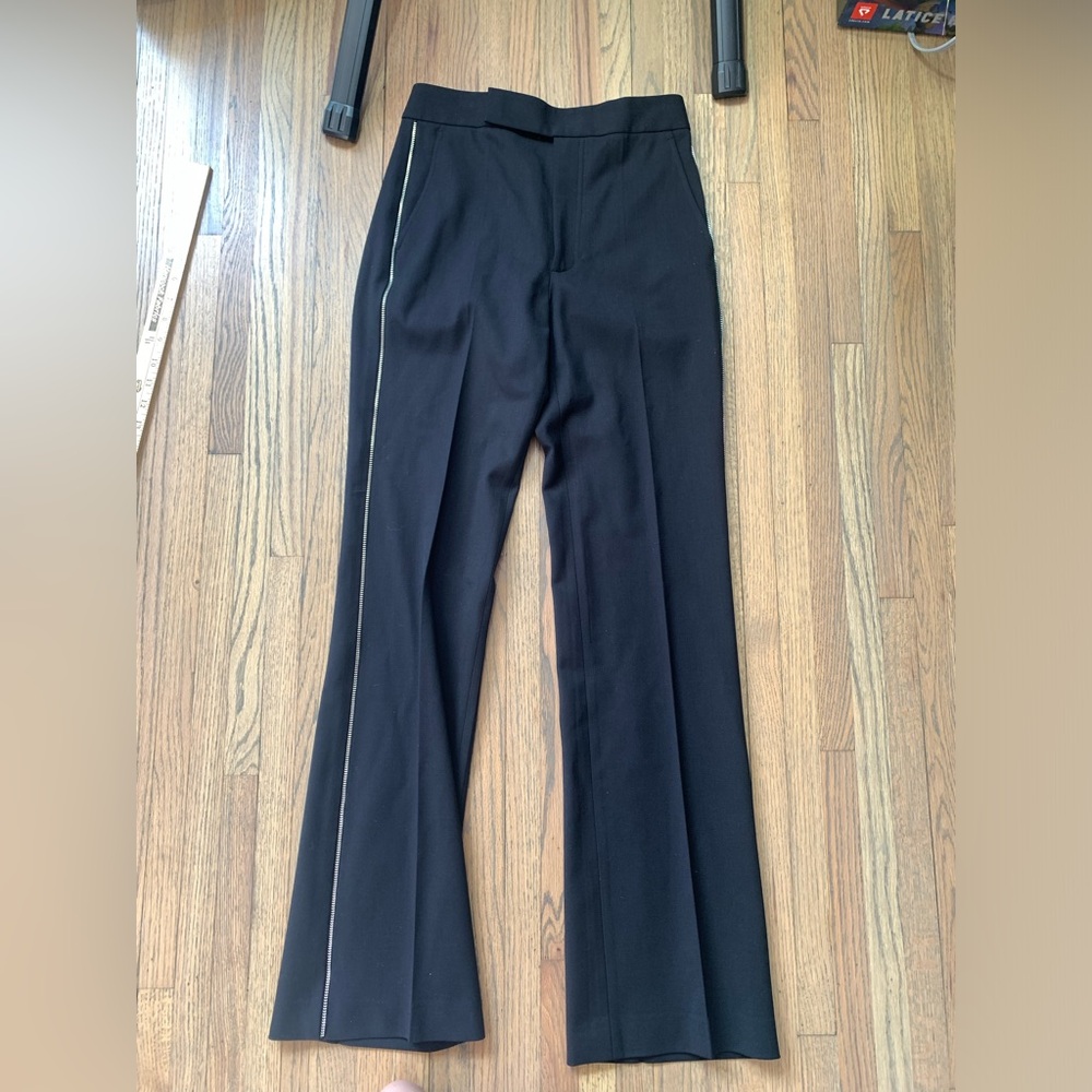 Helmut Lang Black Wide-Leg Trousers with Side Seam Detail